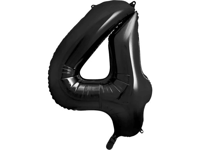Party Deko Folienballon Nummer 4 Black 86Cm