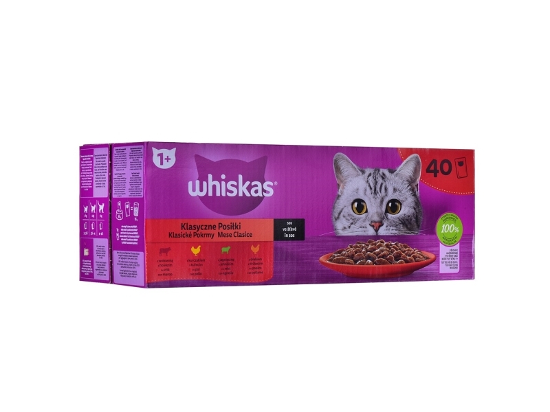 Whiskas classic mix måltider i sauceblanding til katte 40x85g