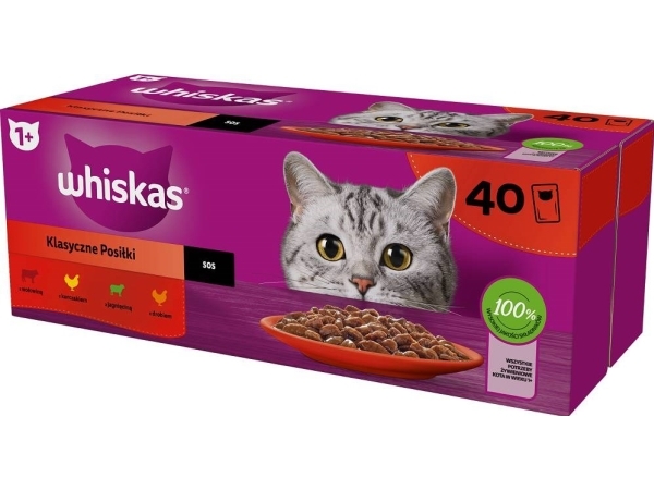 Whiskas classic mix måltider i sauceblanding til katte 40x85g