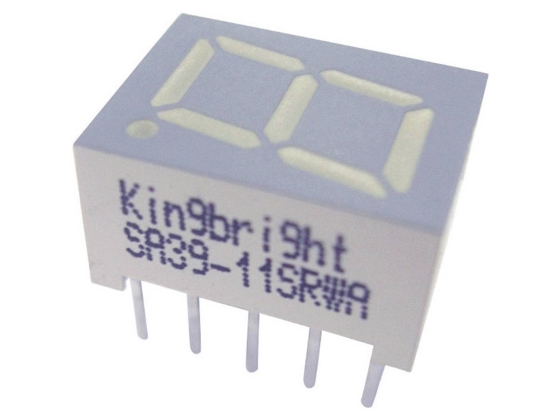 Kingbright 7-segmentsvisning Grøn 10 mm 2.2 V Ciffertal: 1 SC39-11GWA