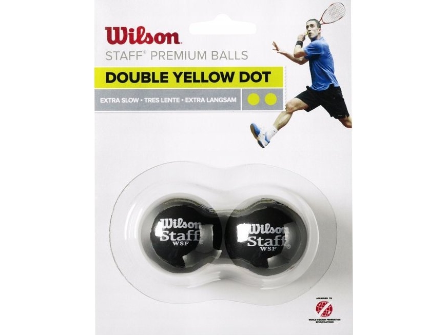 Wilson Wilson Staff Squash Double Yellow Dot 2 Pack Ball Wrt617600 Sort One Size