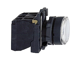 Schneider Electric XB5, Vit, 220-240 V, 50 - 60 hz, 10 A, 30 mm, 57 mm | EL Artiklar - Elcentral - Tryckknapp & signallampa | GameStuff