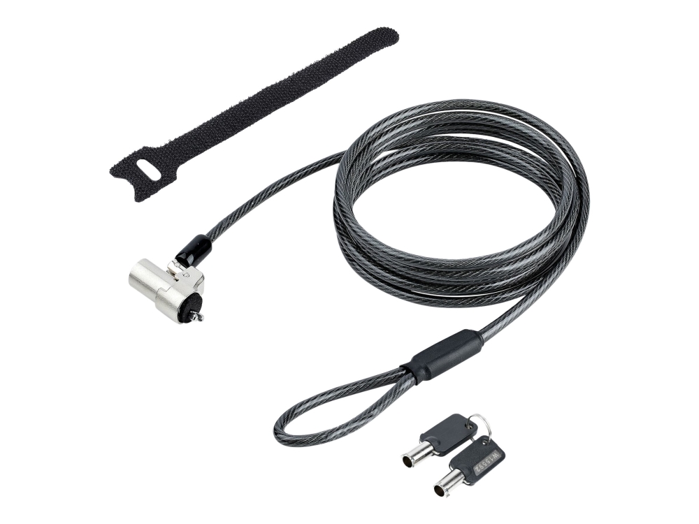 Startech.Com Nblwk-Laptop-Lock, 2 M, Edel, 2 Schlüssel, Kunststoff, Stahl, Schwarz, Silber