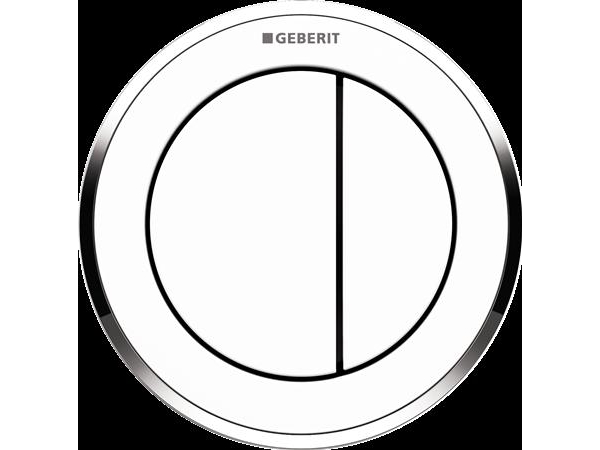 Geberit Betj. Omega10 2Skyl Hv - Fjernudløsning Pneumatisk - Hvid,Blankforkromet,Hvid