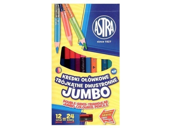 Astra Jumbo Dobbeltsidede Blyantskridt, 12 Stk