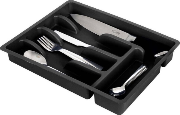 Vilde bestikholder bestikskuffeindsats sort 5 rum 36x25,5x6 cm