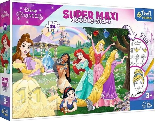 Trefl 2-In-1 Puzzle 24 Teile Super Maxi Disney Lustige Prinzessinnen 3-In-1