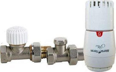 Vario Term Straight radiator set Econ with Trendy GS.05-106C head + heating valve + return valve