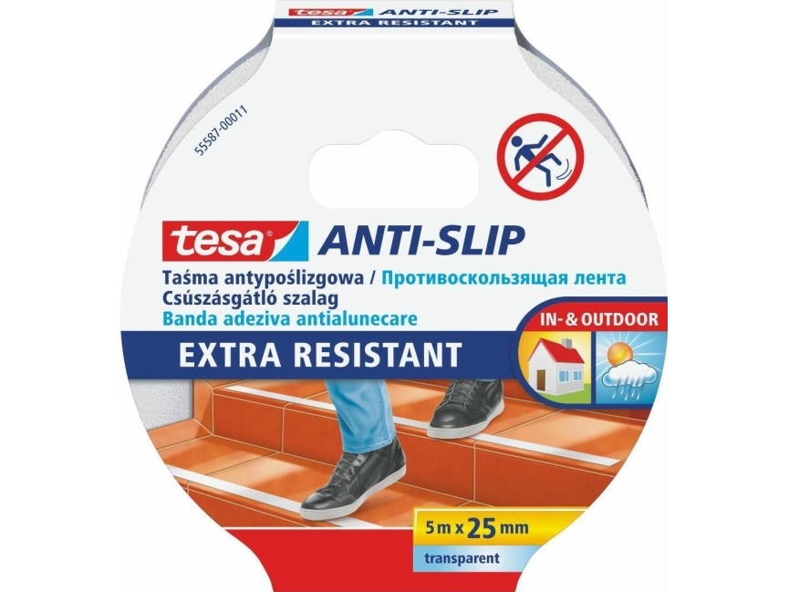 Slydimą mažinanti juosta TESA Anti-Slip Tape, 25mm x 5m, skaidri