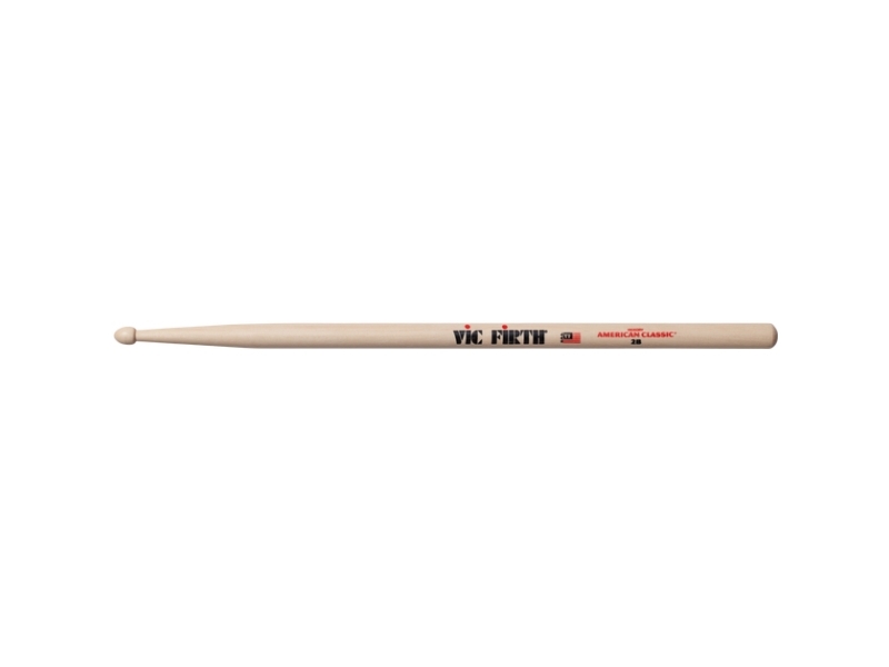 Vic Firth 2B, Trommestikker, Træ, Træ, Nøddetræ, Lak, Teardrop