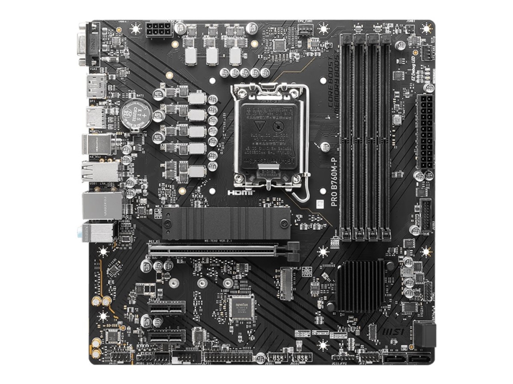 Msi Pro B760m-P - Bundkort - Micro Atx - Lga1700 Sokkel - B760 Chipset - Usb 3.2 Gen 1, Usb-C 3.2 Gen2 - Gigabit Lan - Onboard Grafik (Cpu Påkrævet)