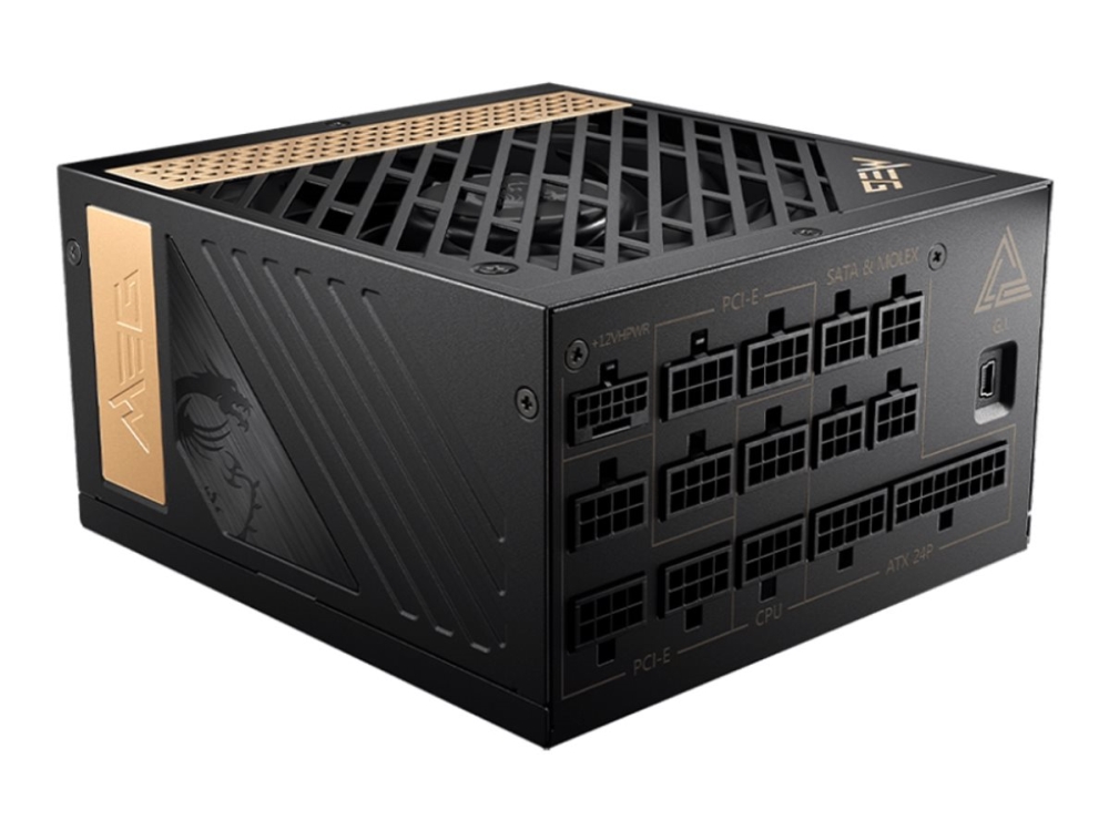 Bilde av MEG Ai1300P PCIE5 Strømforsyning (PSU) - 1300 Watt - 120 mm - 80 Plus Platinum sertifisert