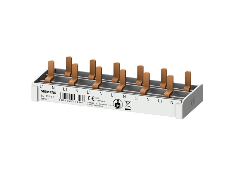 Pin Busbar 5St 10Mm² 1Pn 6Xcomp 6Mw