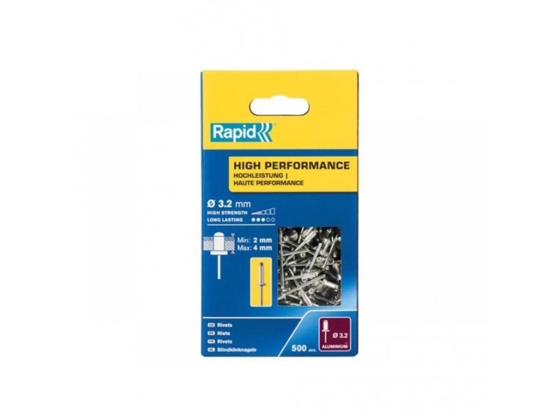 Schlagnietzange Rapid Verstärkte Nieten O3.2 8 Mm Alu 500 Stk Box