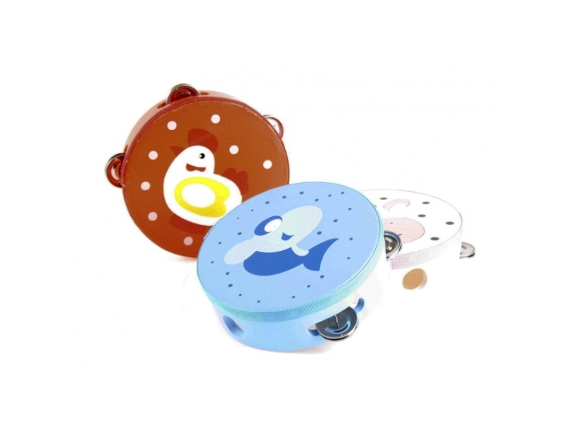 Tamburin m. dyremotiver | Leksaker - Rollek - Musikleksaker | GameStuff