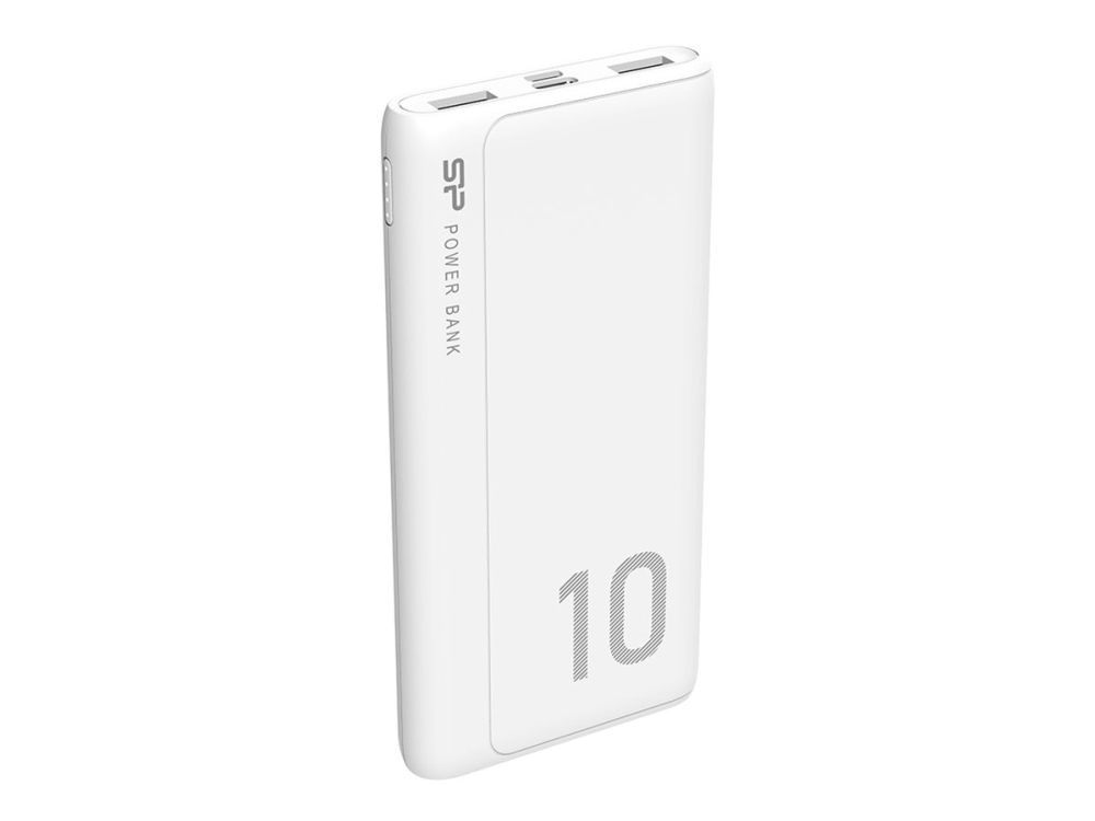 Silicon Power Gp15 - Powerbank - 10000 Mah - 2.1 A - 2 Output-Stikforbindelser (2 X Usb) - Hvid