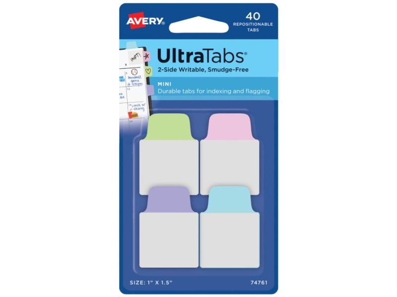 Avery Ultra Tabs, Tomma registerflikar, Blå, Grön, Rosa, Lila | Arkivlådor | GameStuff