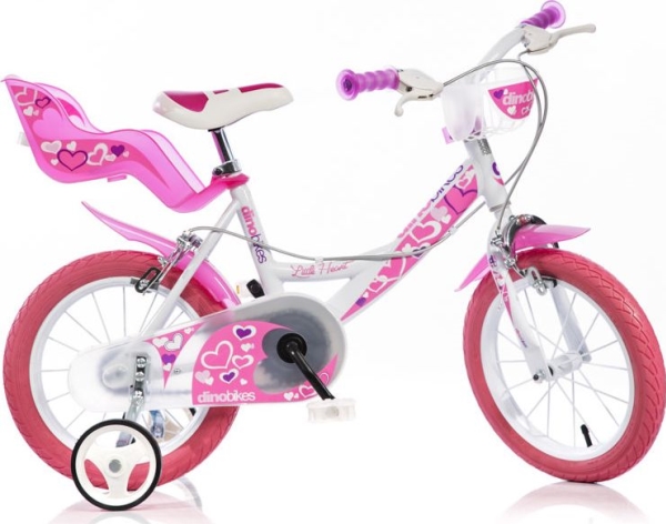 Dino-cykler Børnecykel 16 hvid og pink