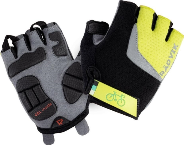 Radvik Kids Cycling Gloves Radvik Runde Jr lime gray size 6L