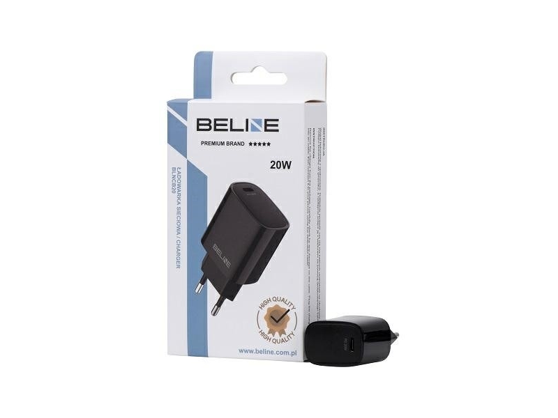 Beline Order Network. 1X Usb-C 20W Juoda / Juodas (Only Head) Pd 3.0 Blncb20