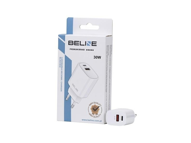 30W Gan Usb-C + Usb-A Netzladegerät, Weiß