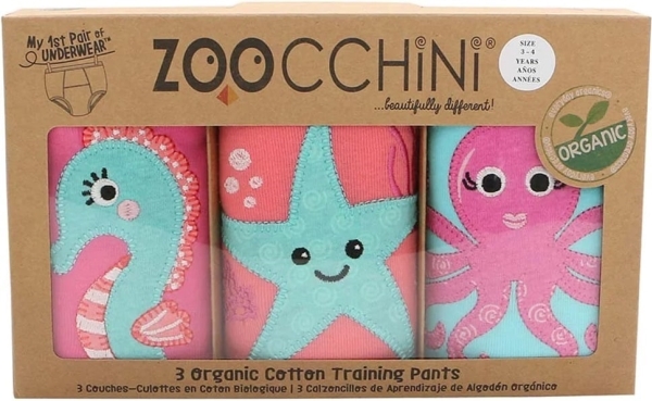 Billede af Zoocchini Ocean Gals Training Pants Size S, 3 Pcs, For Girls 2-3 Years