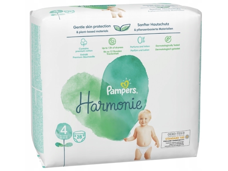 Pampers Harmonie, Size 4, 28 Pcs, Diapers, 9Kg-14Kg, 81754112