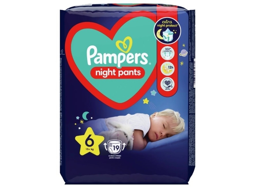 Se Pieluszki Pampers Night Pants 6, 15+ Kg, 19 Szt. hos Computersalg.dk