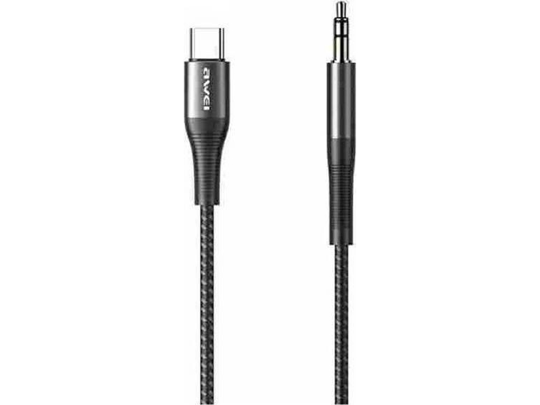 Adapteris USB-C - Jack 3.5 AWEI (CL-116T) juodos spalvos