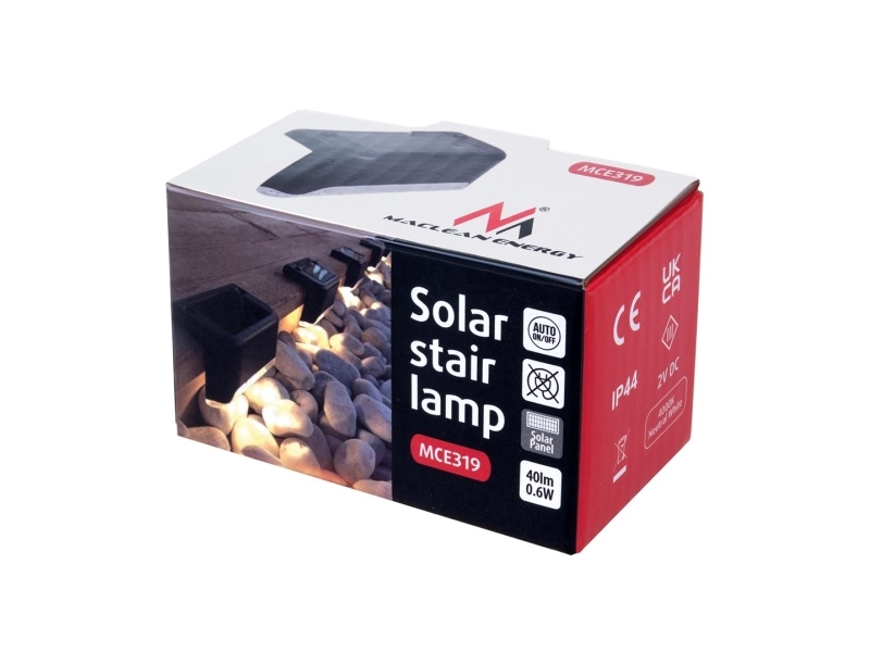 Maclean trappbelysning MCE319 LED solarlampa 4000K med skymningssensor (IP44) | Belysning - Ljuskälla | GameStuff