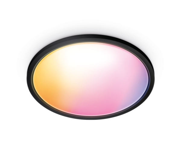 Wiz Ceiling Lamp Superslim Black - Smart Led Lighting - Coloured And White Light - Integrated Led - 22W - Wi-Fi