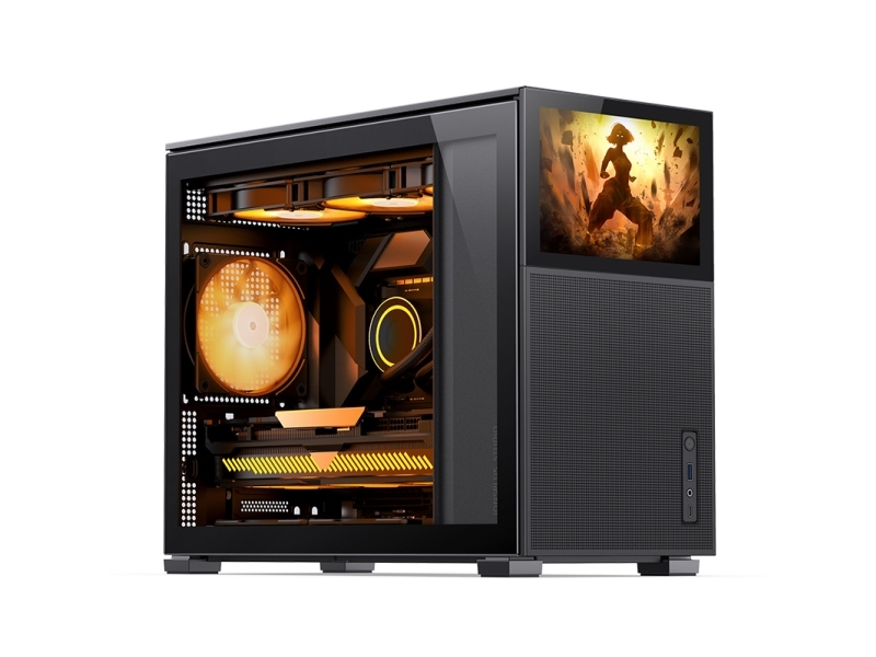 D31 mesh Screen - black - Kabinett - Minitower - Svart