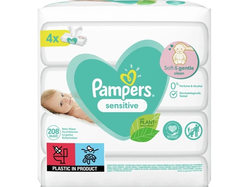 Se Pampers 81687197, Vådservietter Til Baby, Dermatologisk Testet, Neutral Ph hos Computersalg.dk
