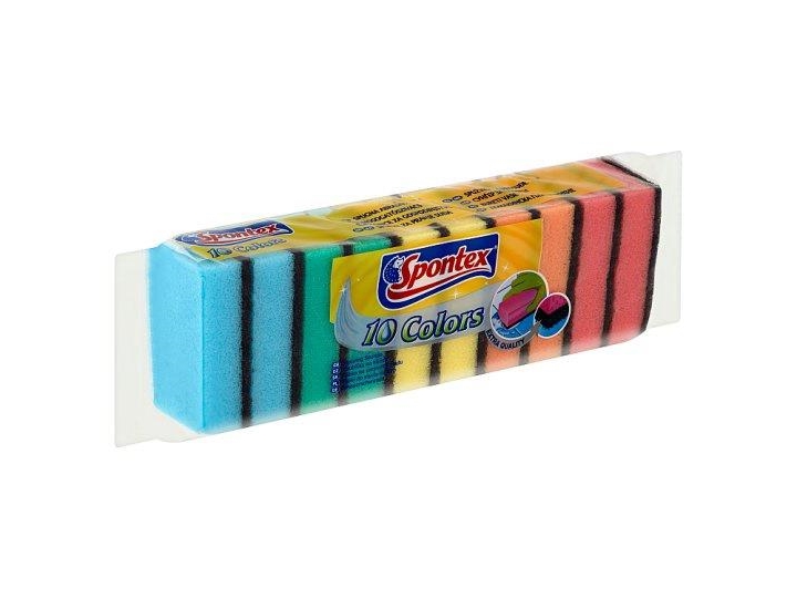 Cleaning sponge Spontex 10 colors, various colours, 10 pcs