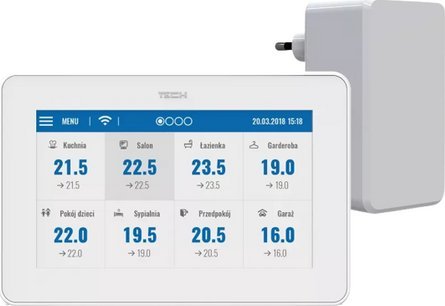 Tech M-9T kablet kontrolpanel til l-9R strip (overflademontering, farvedisplay), hvid STM9TWH