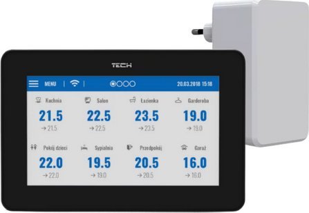 Tech Panel styrkabel M-9T till list L-9R (montering utanpå, färgad display), svart STM9TBK | Komponenter - Automatiseringsteknik - Temperaturregulator | GameStuff