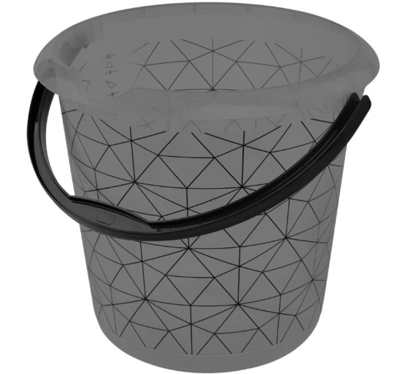 Billede af Keeeper Bucket With Decor Polygon 10L Black