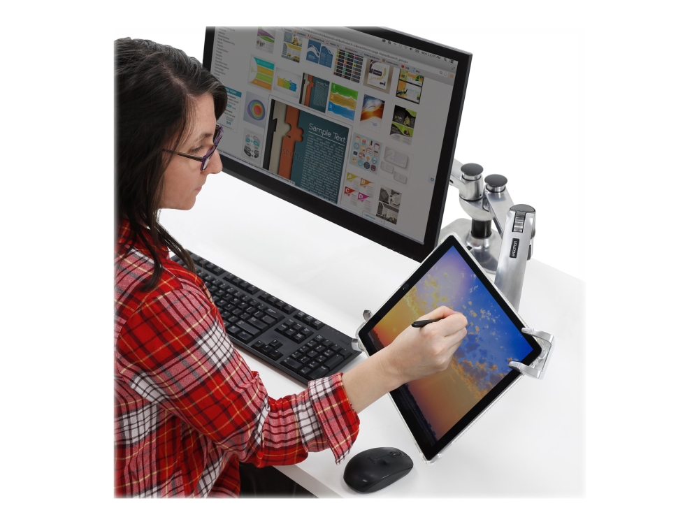 Ergotron - Komponenter til montering (monteringsenhed) - for tablet - låsbar - metal, komposit - skærmstørrelse: 7.9-13 - armmonterbar - for Ergotron NX