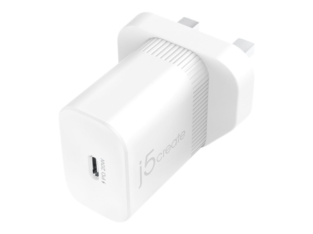 J5create Jup1420 - Strømforsyningsadapter - 20 Watt - 3 A - Pd 3.0 (24 Pin Usb-C) - Hvid