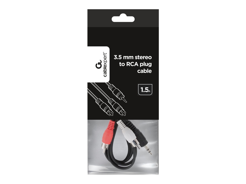 Gembird 1.5M, 3.5Mm/2Xrca, M/M, 3.5Mm, Männlich, 2 X Rca, Männlich, 1,5 M, Schwarz, Rot, Weiß