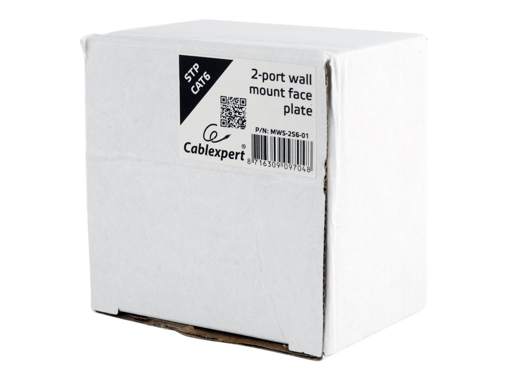 Gembird Mws-2S6-01, 2 X Rj-45, Stp, Weiß, Ce, Iso 9002, 80 Mm, 80 Mm