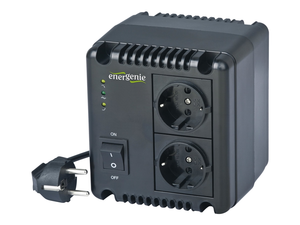 Energenie Eg-Avr-1001 - Automatisk Strømregulator - 600 Watt - 1000 Va - Output-Stikforbindelser: 2