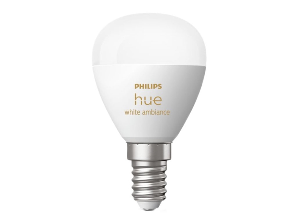 Philips Hue White Ambiance Luster - E14 Smart Bulb - Warm-To-Cool White Light - Instant Control Via Bluetooth - Control With App Or Voice - Add Hue B