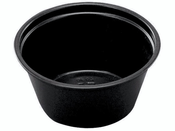 Dressingbæger 60 ml 2 oz Ø62x27 mm PP Sort,250 stk/ps - (250 stk.)