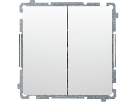 Kontakt-Simon Simon Basic Bmw6/2.01/X/11 Doppel-Treppenlichtschalter Ohne Piktogramm Modul 10Ax 250V~, Schraubklemmen, Weiß