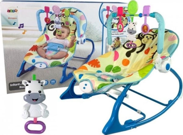Lean Toys 2-in-1 sūpuoklės-kėdutė su zebru