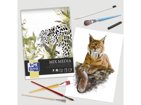 Oxford 400166123, Monokromatisk, Hvid, A4, 25 ark, 225 g/m², Blødt omslag