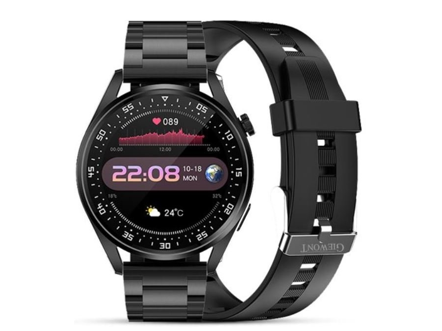 Smartwatch Giewont Gw450-1 Black + Black Silicone Strap