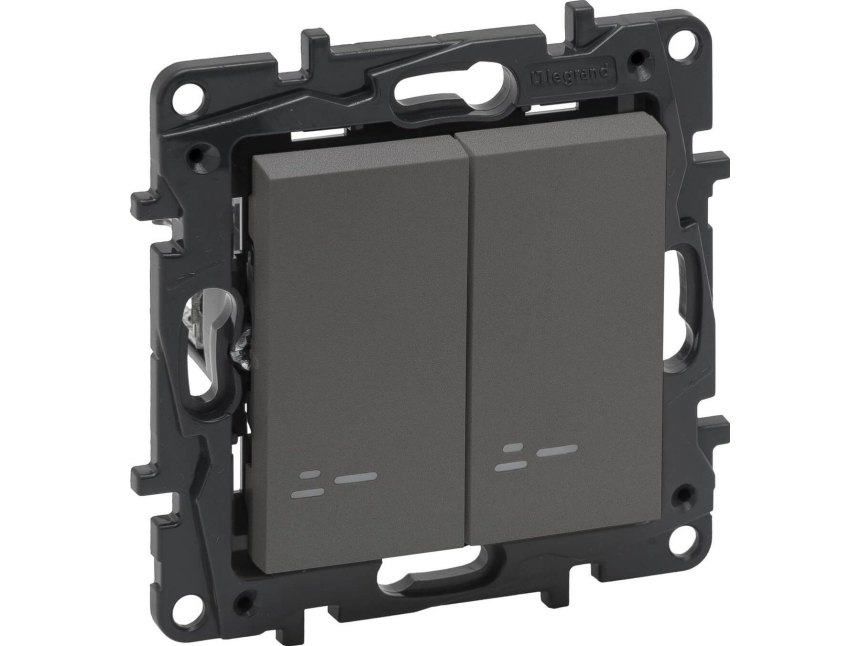 Legrand trappeafbryder Legrand Niloe Step 863418 dobbelt belyst i stål