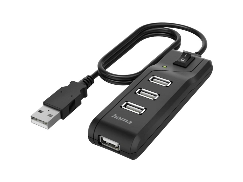 Hama 00200118, Usb 2.0, Usb 3.2 Gen 1 (3.1 Gen 1) Typ-A, 480 Mbit/S, Schwarz, Status, 1,8 M